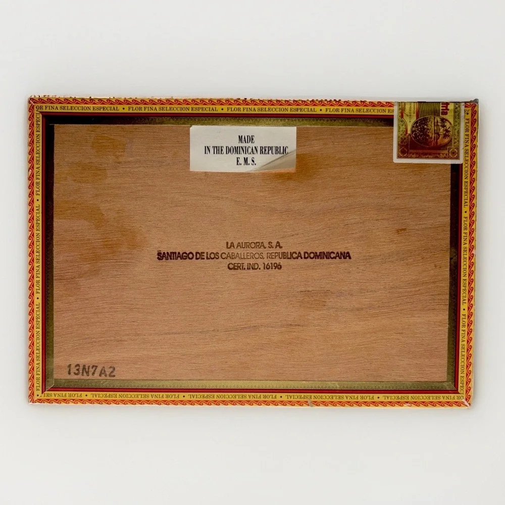 La Aurora Bristol Especiales Wood Cigar Box Dominican Republic Craft Storage VTG
